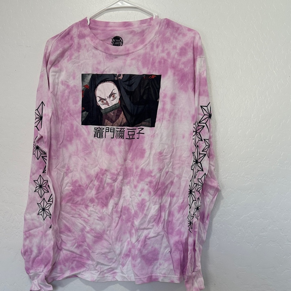 Demon Slayer: Kimetsu No Yaiba Nezuko Kamado Tie-Dye Long-Sleeve‎ T-Shirt Large